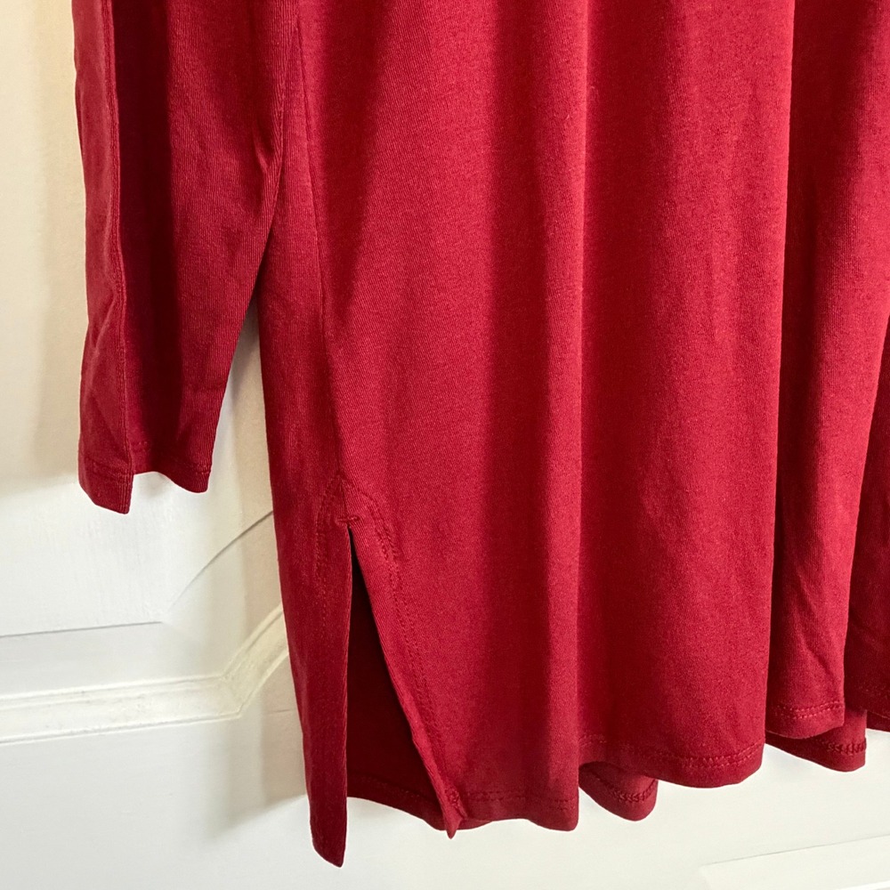 Eileen Fisher Crew Neck Tunic Womens Large Red - Picture 7 of 9